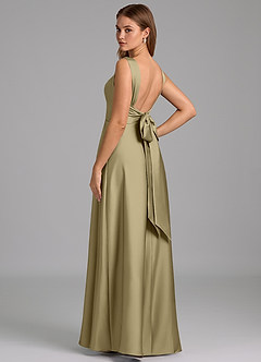 Azazie Beatrice 신부 들러리 드레스 A라인 스윗하트 네크라인 스트레치 새틴 바닥 길이 드레스 image2