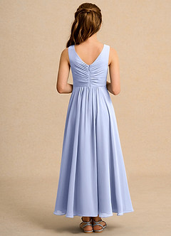 Azazie Ducky Junior Formal Blumenmädchenkleider A-Linie Plissee Chiffon Kleid Eis image2