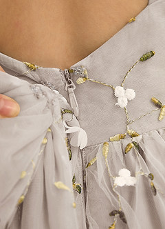 Azazie Bean Jurken voor bloemenmeisjes Baljurk Jurk van Tule Mouwloos Vorst image6