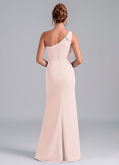Azazie Rinna Bridesmaid Dresses Rose Petal Mermaid One Shoulder Chiffon Dress image2