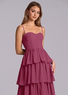 Azazie Faye Bridesmaid Dresses Mulberry A-Line Sweetheart Neckline Chiffon Dress image2