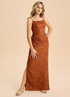 Azazie Mai Junior Klä av Tubklänning i Blommig Utbrändhet Plisserad image4