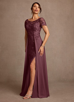 Azazie Alva Mother of the Bride Dresses Sangria A-Line Lace Dress image5