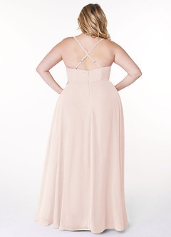 Azazie Naeem Bridesmaid Dresses Rose Petal A-Line V-Neck Ruffle Chiffon Dress image8