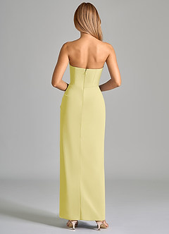 Azazie Anaïs Jurken voor bruidsmeisjes Jurk van Chiffon met Kolom Strapless Citroensorbet image2
