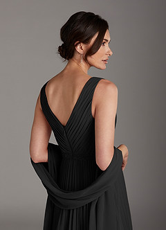 Azazie Kris Mother of the Bride Dresses Black A-Line Sequins Chiffon Dress image5