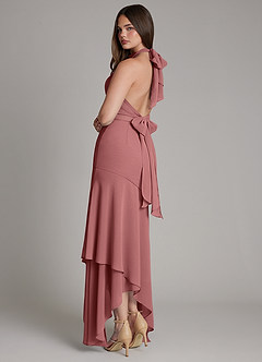 Azazie Magda Jurken voor bruidsmeisjes Jurk van Chiffon met Zeemeermin Hoge Kraag Amethist image4