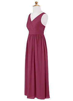 Azazie Kora Junior Mulberry A-Line Pleated Chiffon Dress image7