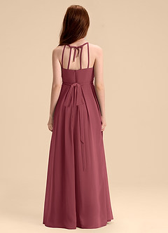 Azazie Arianthe Junior Merlot A-Line Pleated Chiffon Dress image2