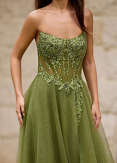 Brilliance Green Glitter Prom Dress image5
