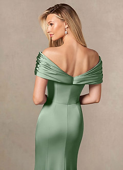 Azazie Auberdeen vestidos de madre de la novia Vestido de Matcha de Satén Elástico de Sirena con Plisado image6