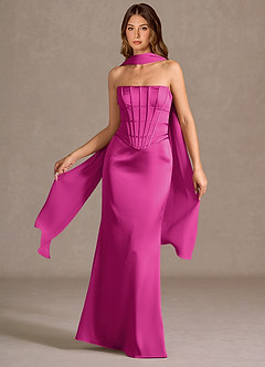 Vestido Rosa Caliente Largo Berthe image3