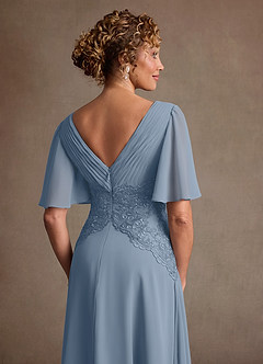 Azazie Milliat Suknie dla Matki Panny Młodej Linia A Koronka Szyfon Długość podłogi Sukienka image6