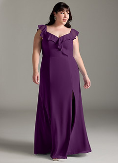 Azazie Sophie Robes de demoiselle d'honneur Robe Trapèze Convertible en Mousseline de soie Épaule décolletée Grain De Raisin image9