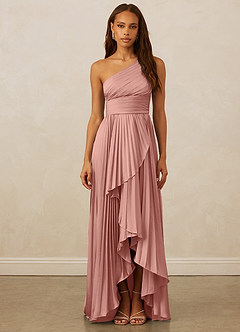 Christian Siriano Bridal for Azazie 1008 Bridesmaid Dresses Rosette A-Line One Shoulder Stretch Satin Dress image1