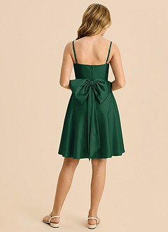 Azazie Bear Junior Dark Green A-Line Sweetheart Neckline Stretch Satin Dress image2