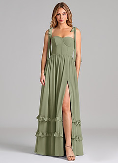 Azazie Anastacia Bridesmaid Dresses Pistachio A-Line Sweetheart Neckline Chiffon Dress image1