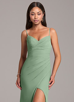 Azazie Yola Final Sale Matcha Mermaid Strapless Chiffon Convertible Dress image2