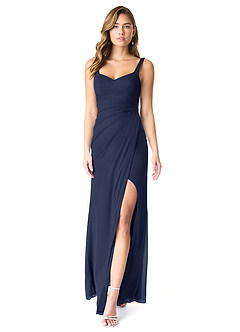 Azazie Verami Bridesmaid Dresses Dark Navy Mermaid Lace Mesh Dress image1