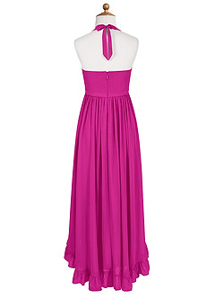 Azazie Hermione Junior Fuchsia A-Line Chiffon Dress image7
