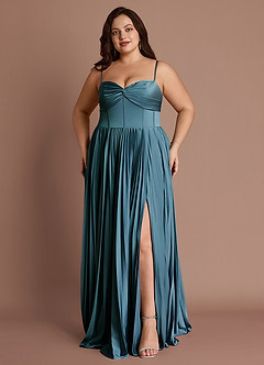 Tyla Azure Blue Pleated Maxi Dress image8