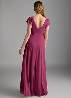 Azazie Omari Bridesmaid Dresses Mulberry A-Line Mesh Dress image4