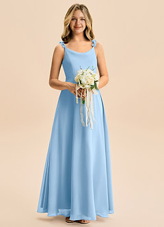 Azazie Elodie Junior Powder Blue A-Line Chiffon Dress image3