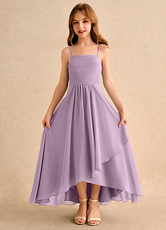 Azazie Twilight Dance Girls Formal Blumenmädchenkleider A-Linie Plissee Chiffon Kleid Blauregen image6