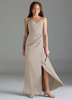 Azazie Maci Junior Klä av Sjöjungfru i Stretch Satin Plisserad image3