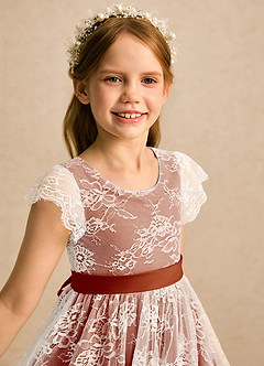 Azazie Maisie Flower Girl Klänningar Klänning A-linje i Spets image7