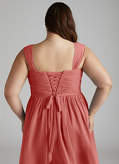 Azazie Angie Bridesmaid Dresses Antique Rose A-Line Corset Chiffon Dress image11