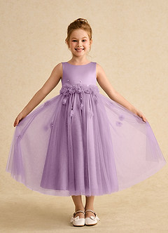 Azazie Lux Flower Girl Dresses Wisteria A-Line Beaded Tulle Dress image4