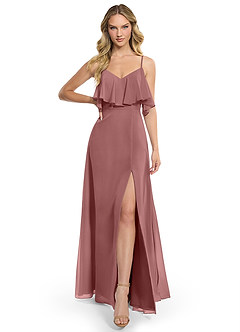Azazie Jean Bridesmaid Dresses Desert Rose A-Line Chiffon Convertible Dress image1