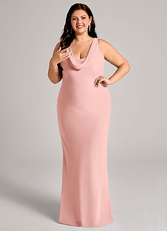 Azazie Rylina Vestidos de damas de honor Vestido de Rosetón de Gasa de Corte Sirena con Plisado image10