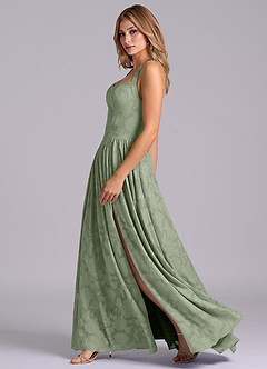 Azazie Francis Bridesmaid Dresses Agave A-Line Corset Floral Burnout Dress image5