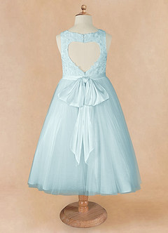 Azazie Calla Flower Girl Dresses Sea Glass Ball-Gown Lace Tulle Dress image8