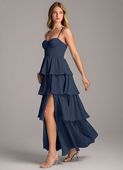 Azazie Alanna Bridesmaid Dresses Dark Navy A-Line Sweetheart Neckline Chiffon Dress image4