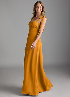 Azazie Lizet Bridesmaid Dresses Butterscotch A-Line Sweetheart Neckline Chiffon Dress image4