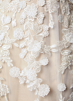 Azazie Vivienne Abiti da Sposa Abito A-Line in Pizzo con Scollo a Cuore Diamante Bianco Nudo image13