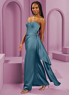 Barbie ♥ Azazie Vestidos de madrinha de casamento Vestido Bermudas de Cetim elástico de Bainha com Sem alças image6
