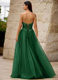 Brilliance Dunkelgrün Glitzerndes Ballkleid image2