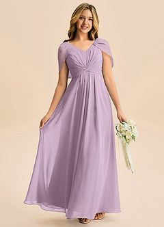 Azazie Emma Junior Wisteria A-Line Pleated Chiffon Dress image1