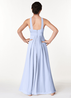 Azazie Anthea Junior Ice Pleated Chiffon Dress image2