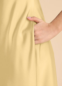 Azazie Sissy Junior Klänning av A-Line i Stretch Satin Off the shoulder image7