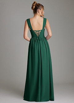 Azazie Caterina Bridesmaid Dresses Emerald A-Line Corset Chiffon Dress image6
