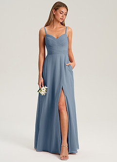 Azazie Terese Bridesmaid Dresses Twilight A-Line Pleated Chiffon Dress image3