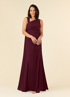 Azazie Franchesca Mère de la mariée Robes Robe Sirène en Mousseline extensible Plissée Cabernet image4