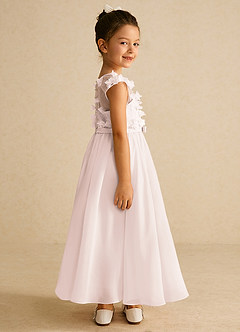 Azazie Arlo Flower Girl Dresses Rose Petal A-Line Bow Chiffon Dress image3