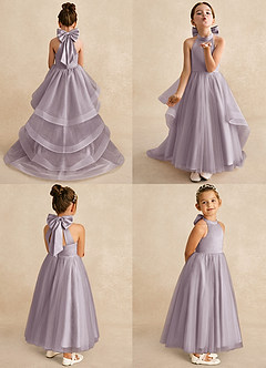 Azazie Bev Flower Girl Dresses Dusk A-Line Convertible Tulle Dress image2