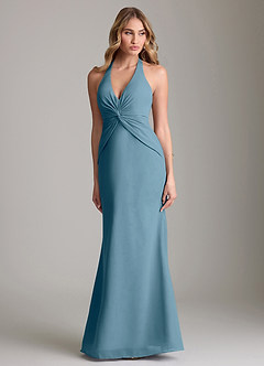 Azazie Valerie Bridesmaid Dresses Bermuda Mermaid Pleated Chiffon Dress image1